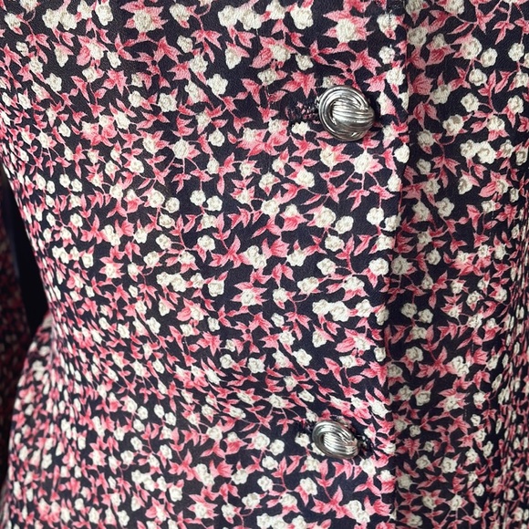 Sheer Print Button Down Blouse - Picture 3 of 7